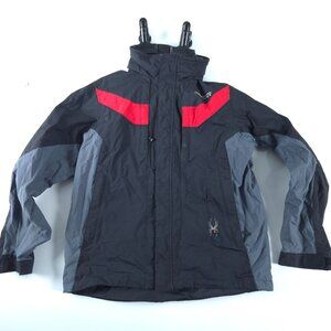Spyder XSCAP Ski Jacket Men’s L Black Red Gorpcore Techwear Streetwear Winter